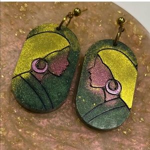 Stunning One of a Kind Resin Earrings- Handmade